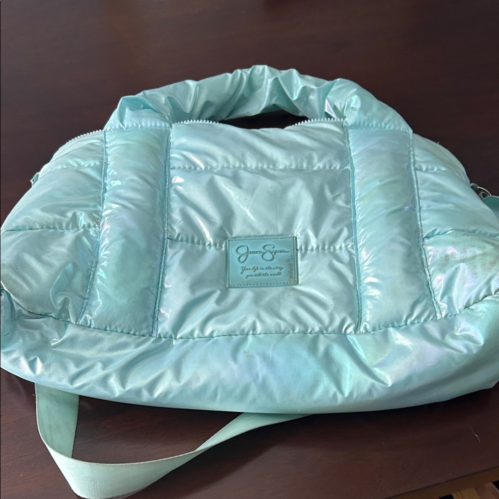 Jessica Simpson Shimmering Aqua Baby Bag